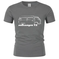 T2 Westfalia Surfer Air Cooled Gift Dad Uncle Brother tee-shirt Tshirt men summer top tees Germany Car Campers Van T Shirt