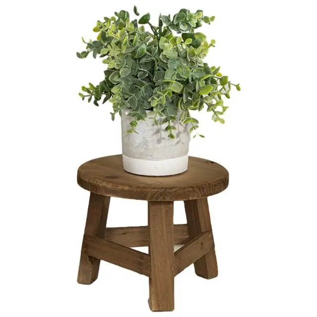 KHBNHJ Mini tabouret rond en bois, support de présentation moderne pour pot  de fleurs pour extérieur, intérieur, jardin, terrasse