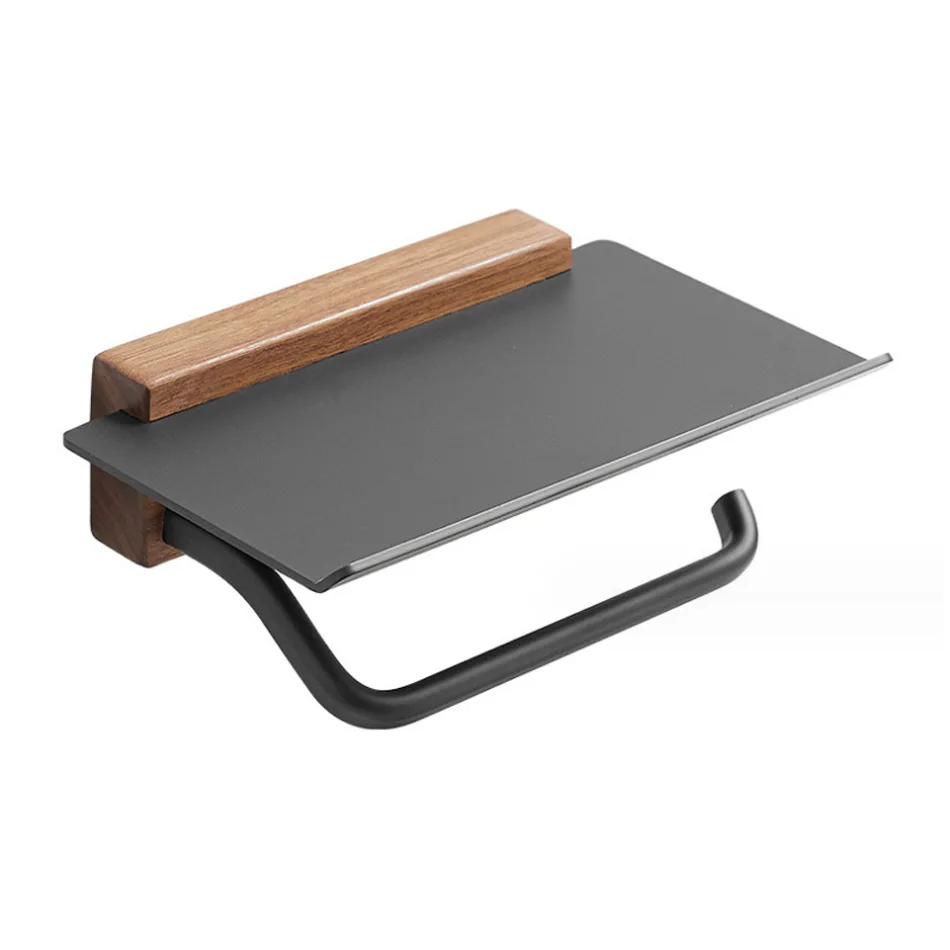 Toilettenpapierhalter Mit Regal – 2-in-1, 304 Edelstahl, Selbstklebend Oder Schraubmontage, Schwarz