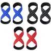 Anti Slip Silicone Rubber Figure 8 Word Padded Weightlifting Belts Cotton Deadlift Powerlifting Straps Pull-ups Bands 2