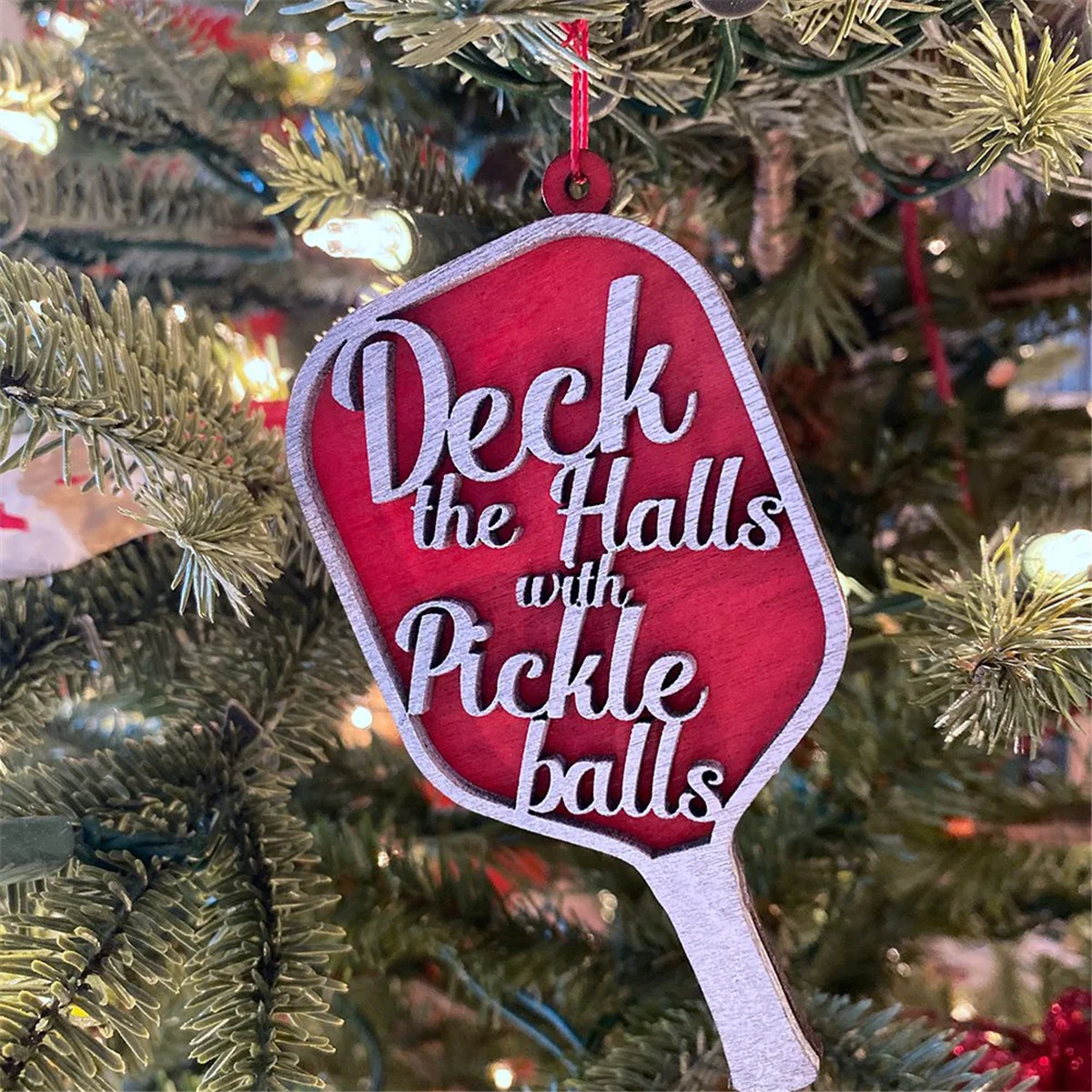 Deck the Halls with Pickleballs Ornament for Christmas, Perfect Gift for Pickleball Lovers, Special and Unique Gift Y