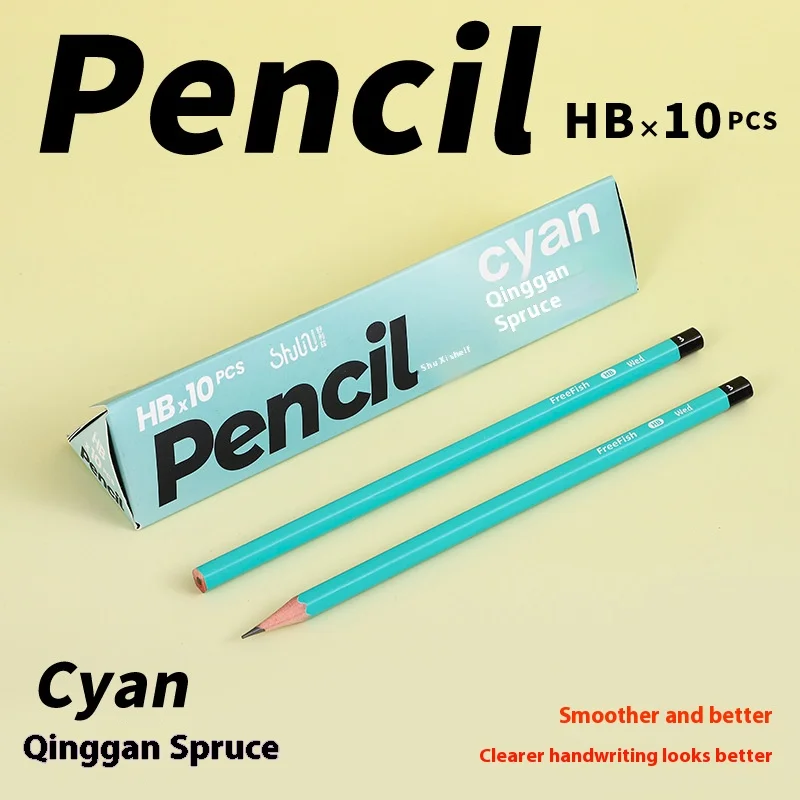 Premium Quality Wooden Lead Pencils for Smooth Writing & Artistic Drawing - Pack of 10