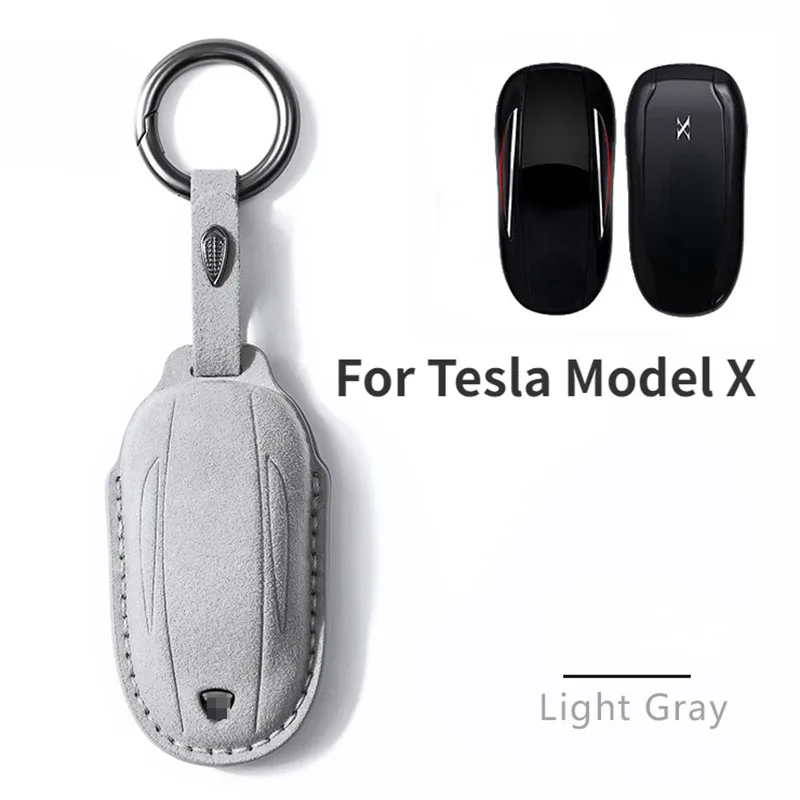 Luxurious Suede Car Key Case with Keychain and Button Protector