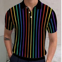 Polo de golf à manches courtes pour hommes, motif nickel é étendu, imprimé 3D, haut décontracté, tissu à revers en maille, été 1