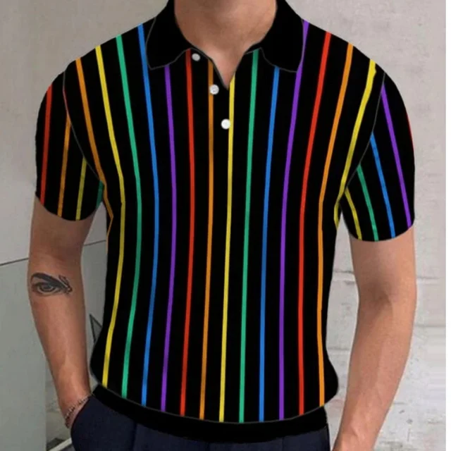 Polo de golf à manches courtes pour hommes, motif nickel é étendu, imprimé 3D, haut décontracté, tissu à revers en maille, été 1