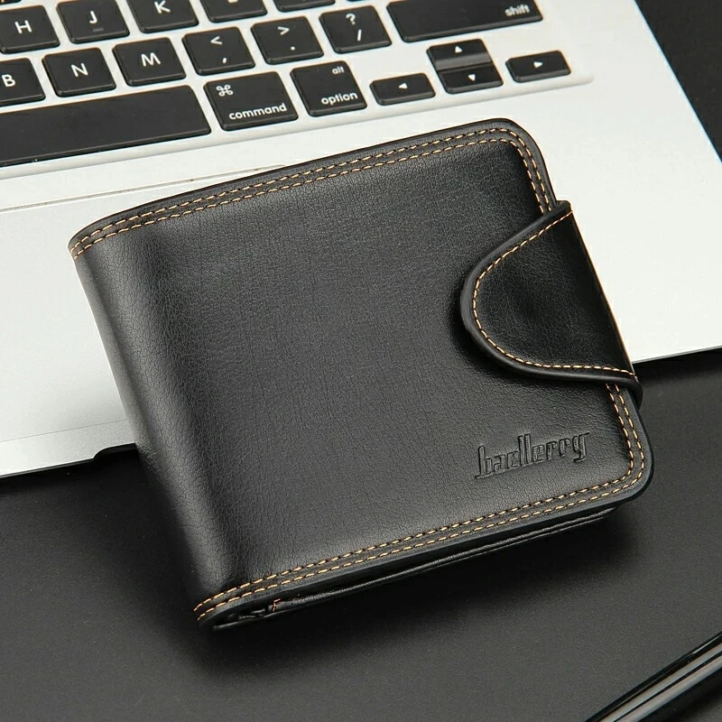 

Small Men Wallets Credit Card Holders Zipper Famous Handmade Leather Men Wallet Coin Pocket Male Purse Clutch Black