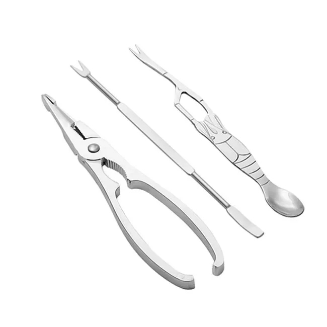 Deluxe Stainless Steel Seafood Utensil Set – Crackers, Picks, and Spoons for Crab, Shrimp, and Lobster