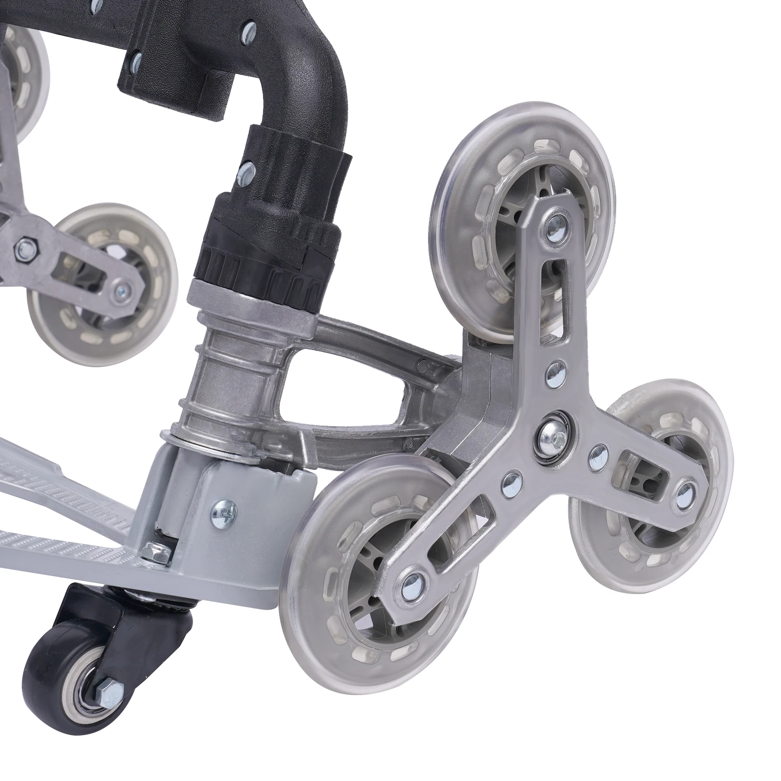 4 Small Wheels Black Folding Trolley Aluminum Alloy Wheel Frame With Cloth Bag Crystal Wheels To Carry Goods Deliveries