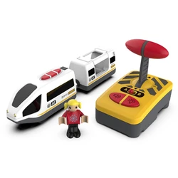 Magnetic Diecast Car & Electric Train Track Set - Ultimate Wooden Railway Adventure Gift (No.1--White Train)