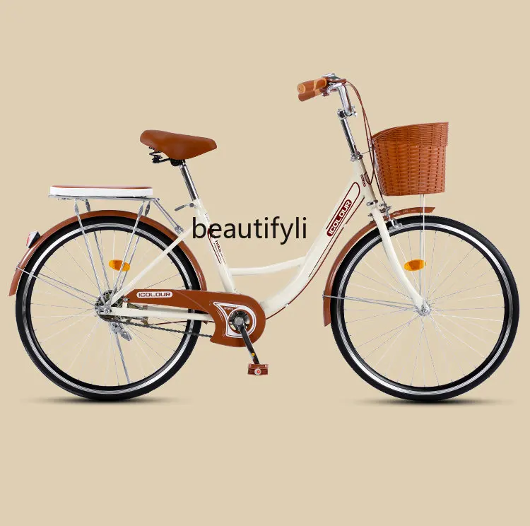 

Bicycle Female Commuter Lightweight Bicycle Walking at Work Solid Tire Ordinary 24-Inch 26 College Student Male Adult Adult