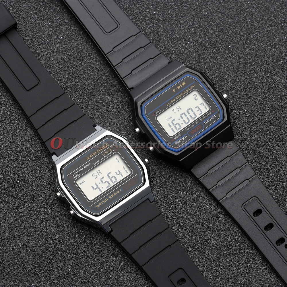 Versatile Silicone Rubber Watch Strap, Multiple Sizes Available
