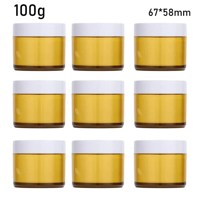 6pcs 100g yellow cream jar pet plastic cosmetic container empty skincare makeup pot travel jar food packing cans storage box 6Pcs 100g Yellow Cream Jar PET Plastic Cosmetic Container Empty Skincare Makeup Pot Travel Jar Food Packing Cans Storage Box