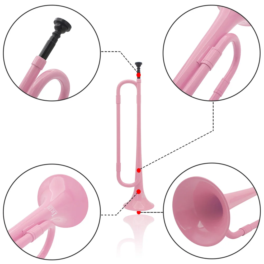 IRIN Bb Youth Trumpet ABS Pink Young Pioneers Bugle Call Student Horn Kid Performance Beginner for Brass Musical Instrument