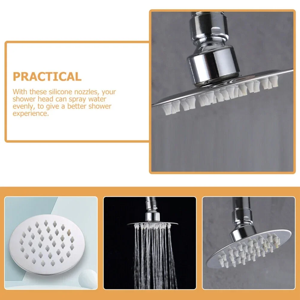 50pcs/set Shower Head Nozzles Replacement Part Spray Silicone Universal Water Outlet Liquid Soap Dispensers Tool Accessories 5
