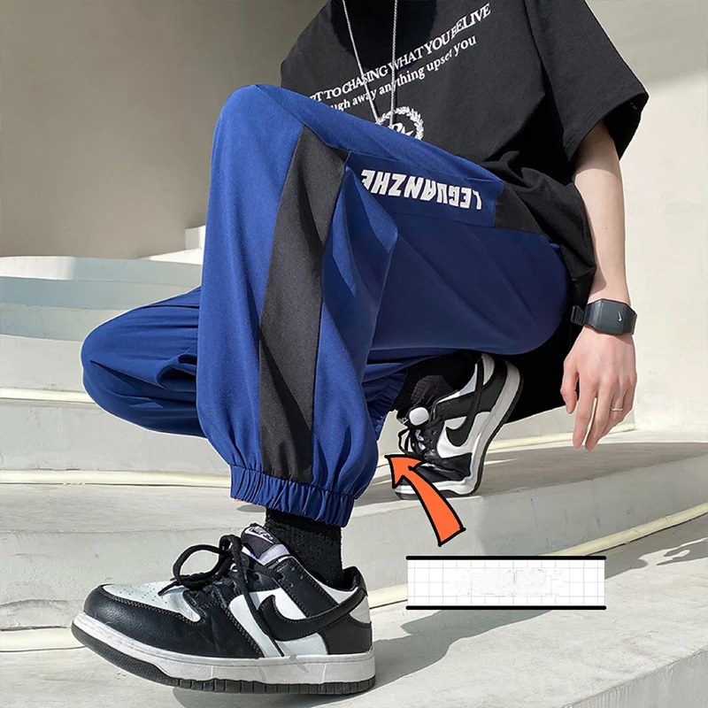 

Spring Solid Men Wide Pants 2022 Elastic Waist Oversized Streetwear Casual Harajuku Trousers