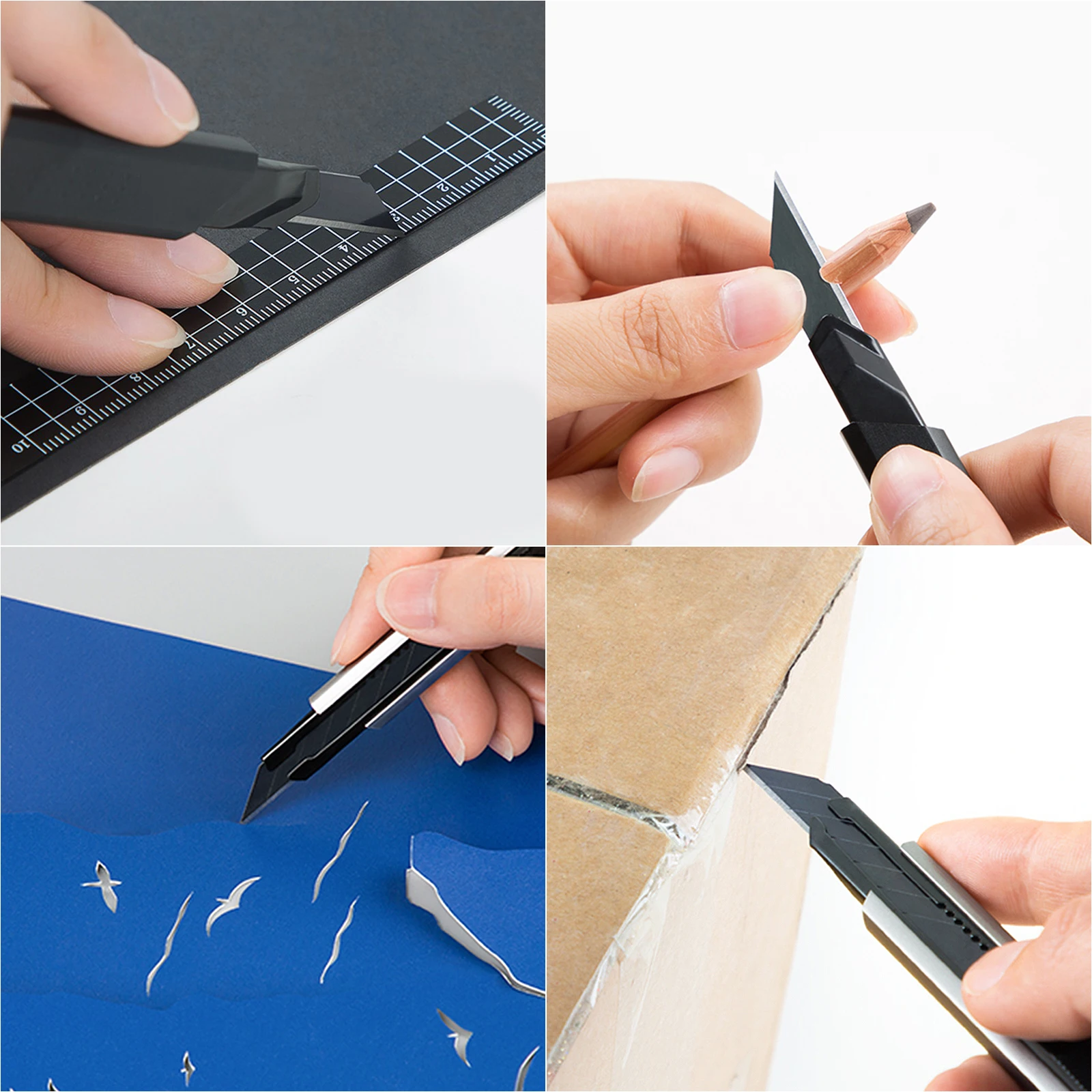 EHDIS 50pcs 30 Degree 9mm Carbon Steel Snap Off Knife Blades Car Wrap Vinyl Film Utility Knife Replacement Cutting Cutter Tool