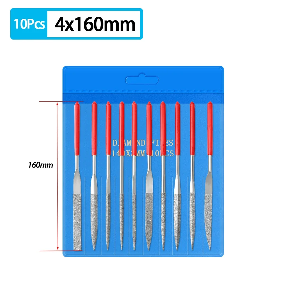 Diamond Mini Needle File Set for Precision Polishing and Detailing in Carpentry, Jewelry, and Crafting