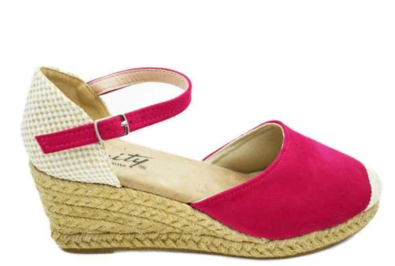 SANDALIA VALENCIANA ALPARGATA DE MUJER TELA FUXIA CUÑA ESPARTO ALTA|Zapatos de mujer| - AliExpress