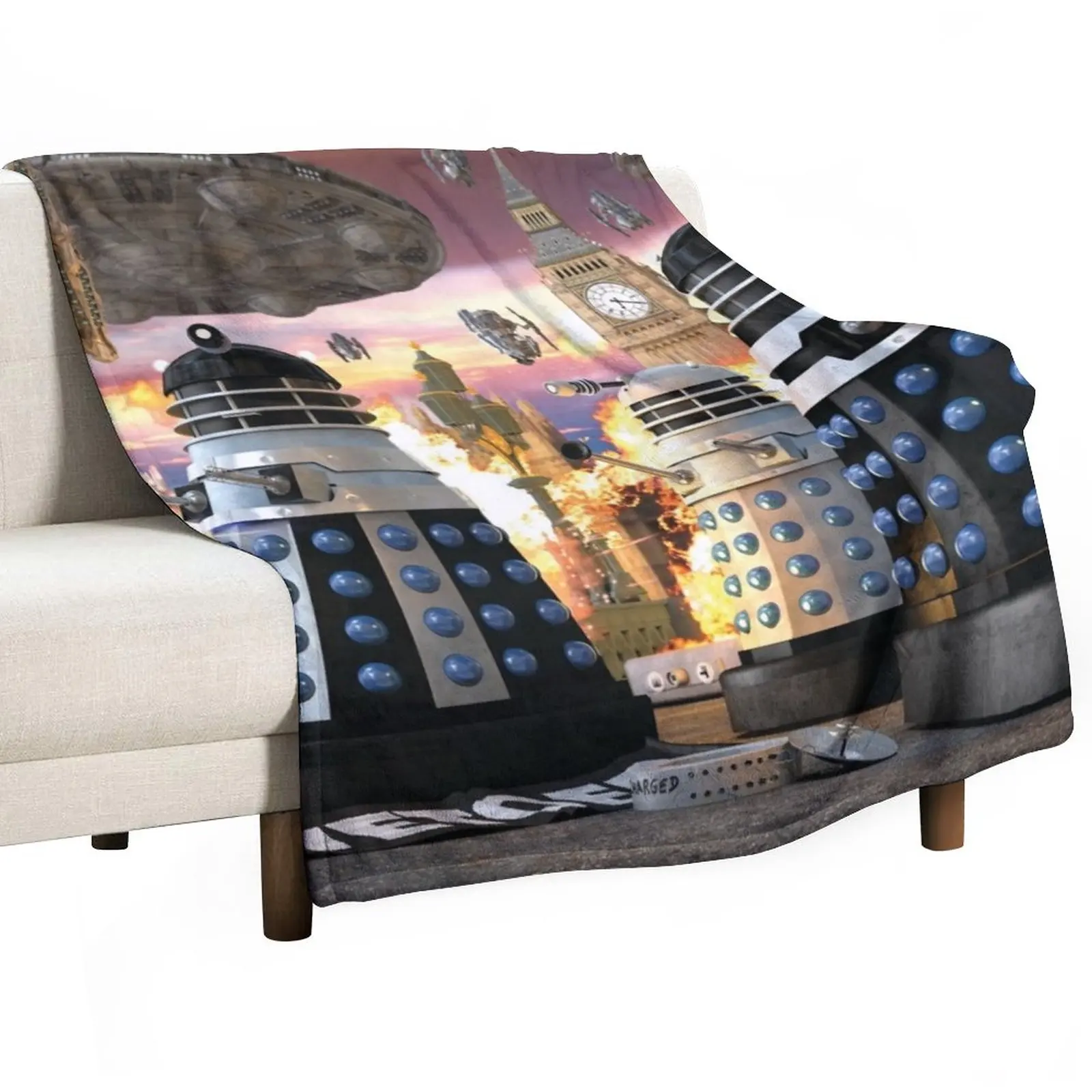 

Full Width Invasion! Throw Blanket Luxury St Blanket bed plaid Furry Blanket