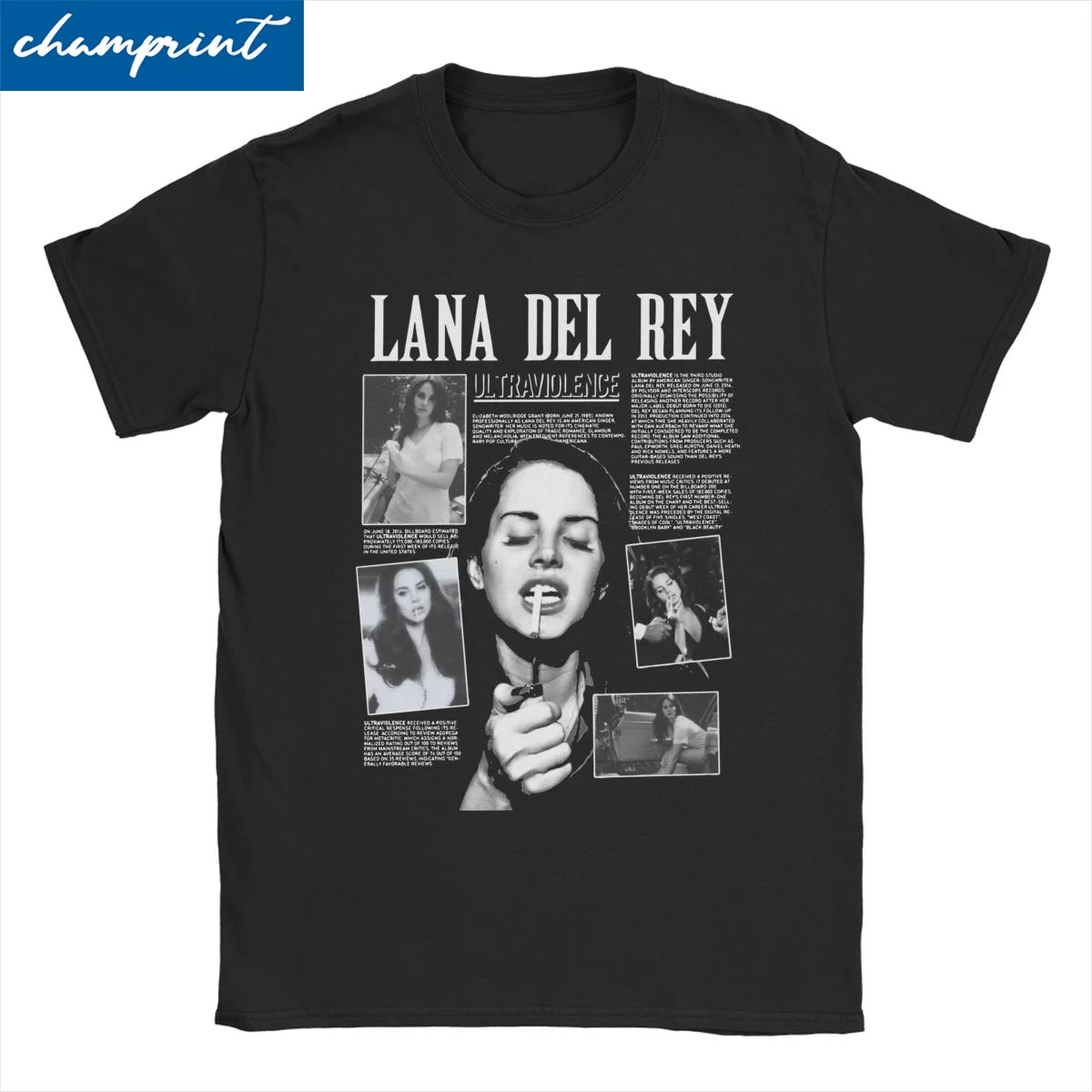 

Lana Del Rey Ldr Ultraviolence Men Women T Shirts Amazing Tees Short Sleeve Round Neck T-Shirt Pure Cotton Summer Tops