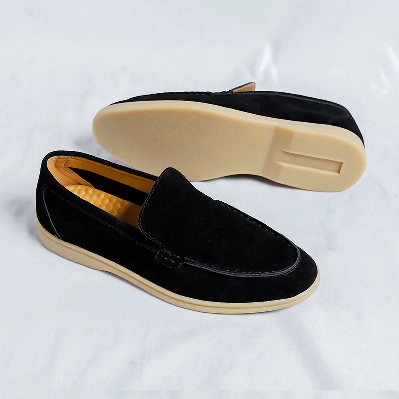 Men's Casual Shoes Cow Suede Genuine Leather Men Classic British Style Loafers Moccasins Mens Light Comfortable Driving Flats 6