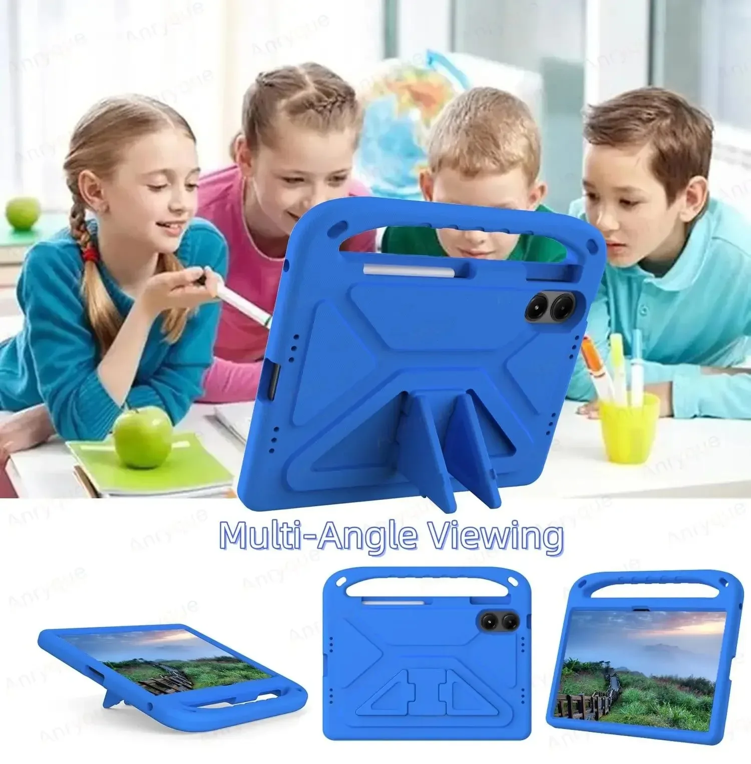 Children's EVA Shockproof Tablet Case with Stand and Handle - Non-Toxic Full Body Protection