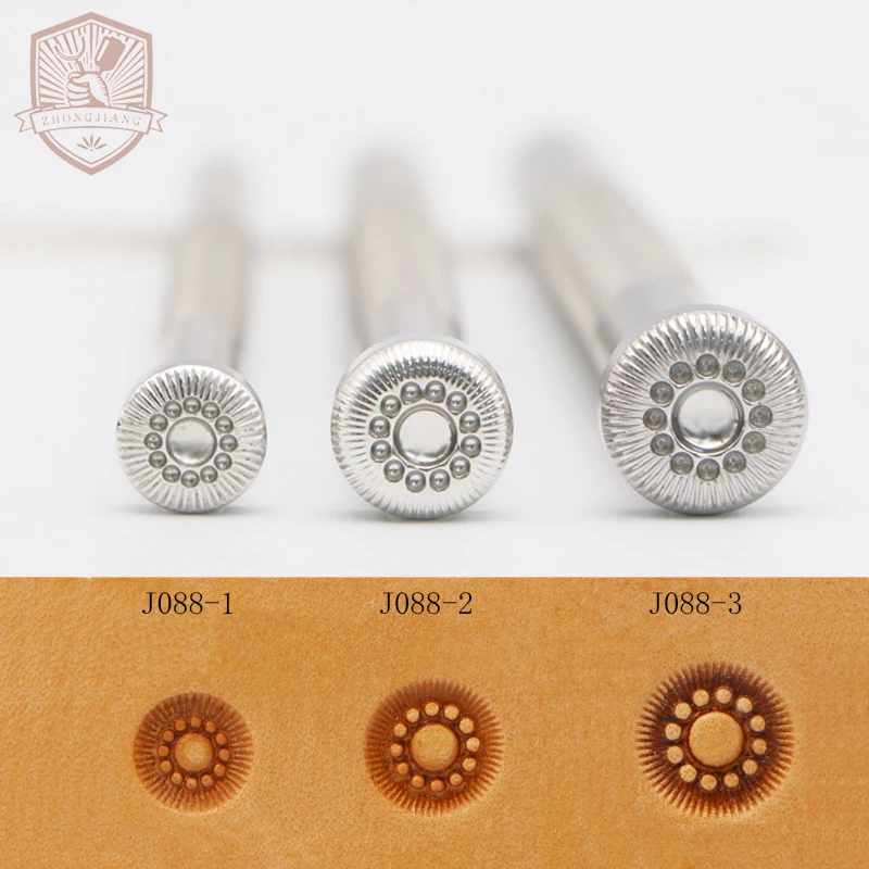 Leather Work Stamping Tool Flower Centers J088 Stamp Tool Carving Leather Craft Zhongjiang 304 Stainless streel Stamps
