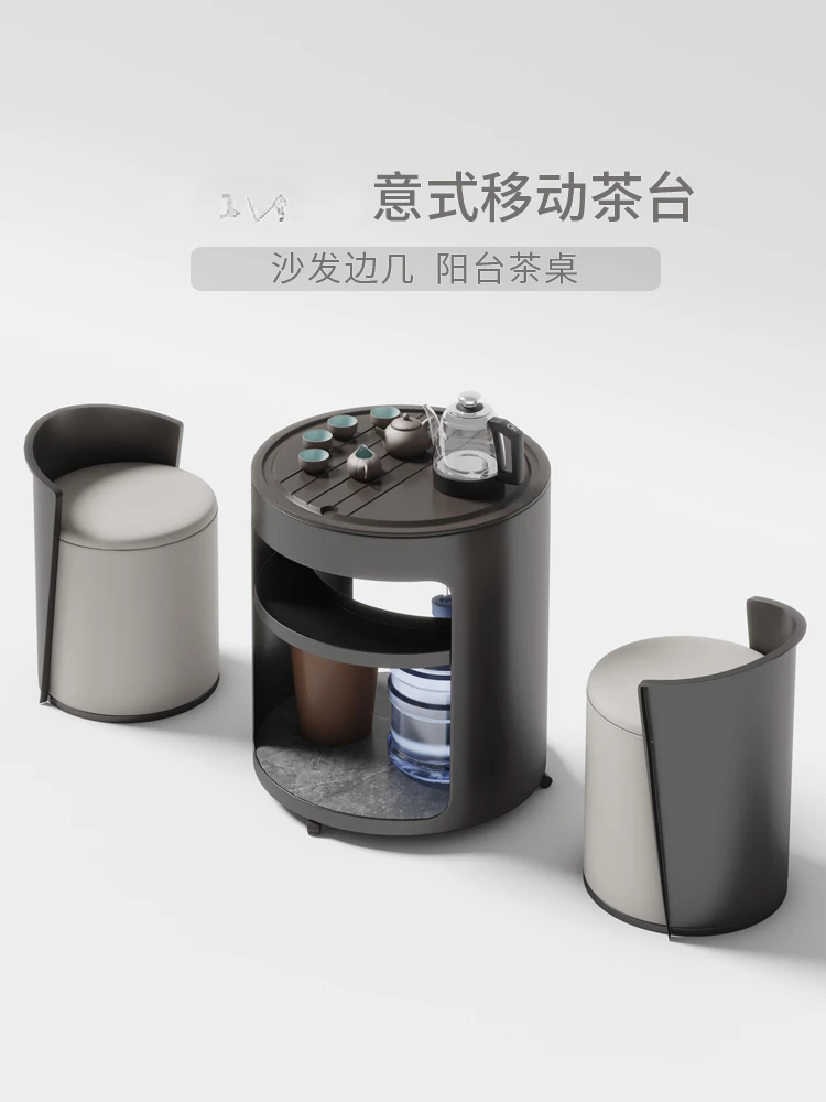 

Italian mobile circular balcony tea table