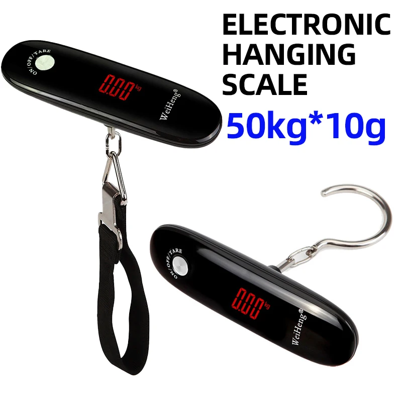 110lb/50kg Portable Electronic Hand Luggage Scale LCD Digital Display Balance Scale Suitcase Travel Weighs Baggage Weight Tool