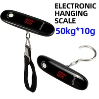 110lb/50kg Portable Electronic Hand Luggage Scale LCD Digital Display Balance Scale Suitcase Travel Weighs Baggage Weight Tool