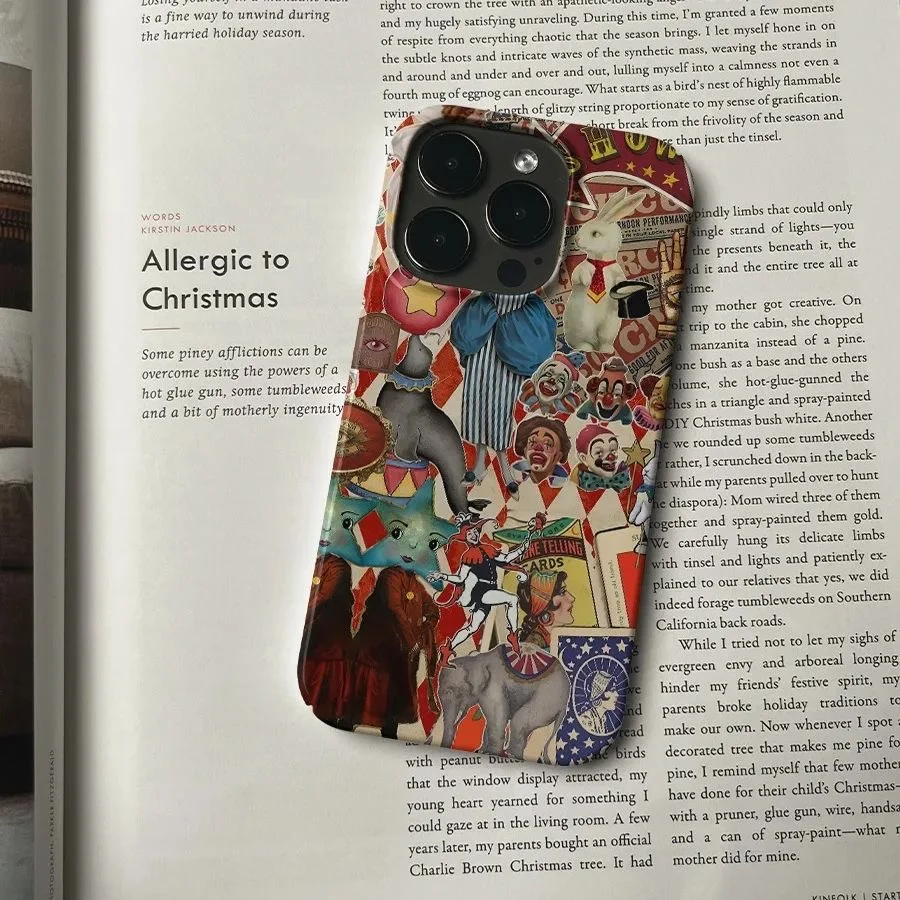 Colorful Circus Clown & Elephant Art Phone Case - Cute & Unique Design Cover