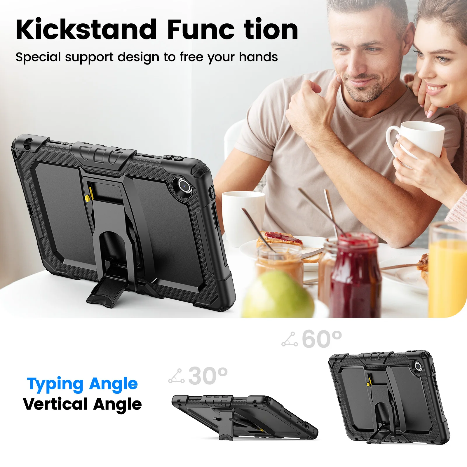 Rugged Kickstand Case with 3-Layer Shockproof Protection