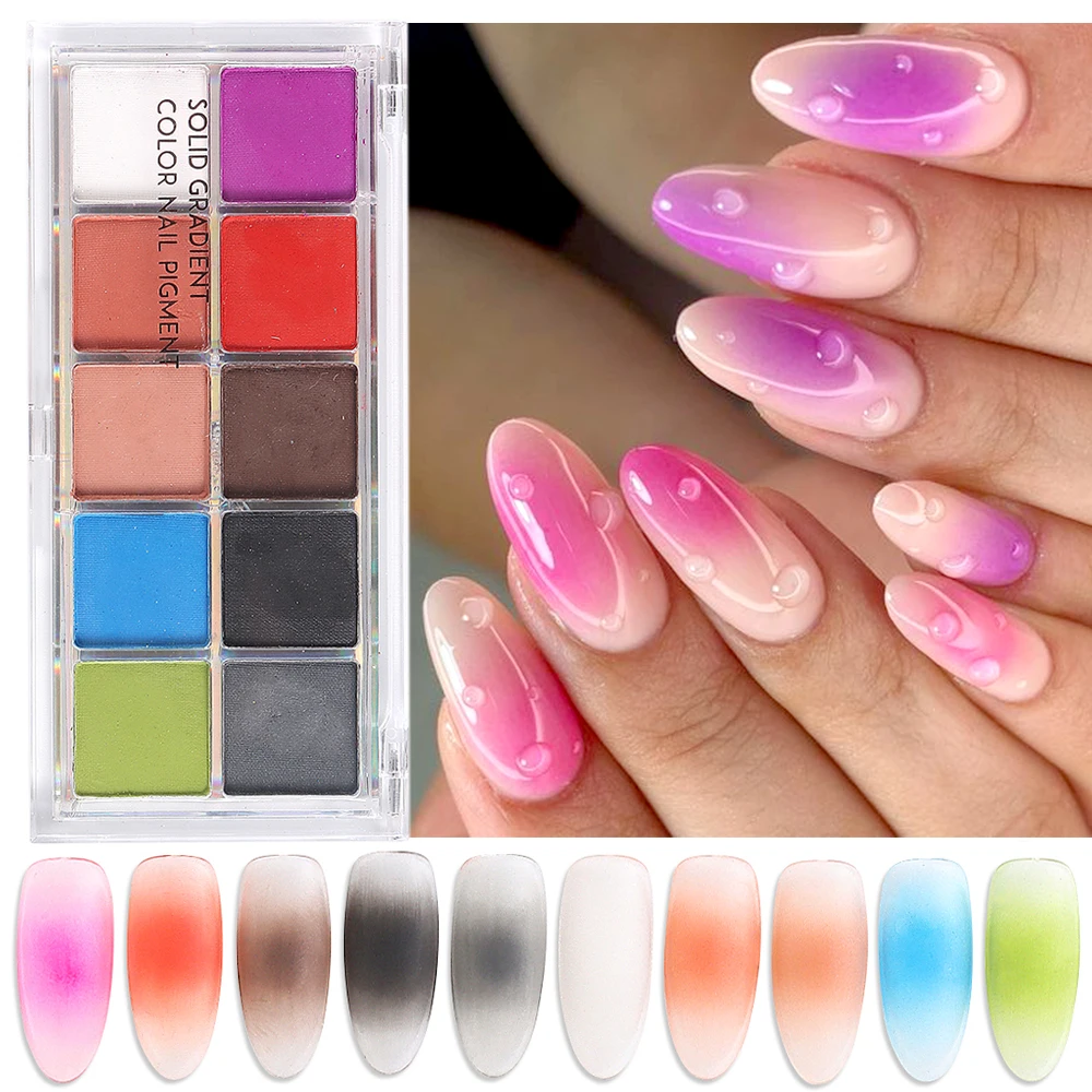 

10/6 Colors Neon Nail Pigment Set Gradient Ombre Nail Powder Solid Rub Dust Fluorescent Phosphor Powder Manicure Glitter GL10SRF