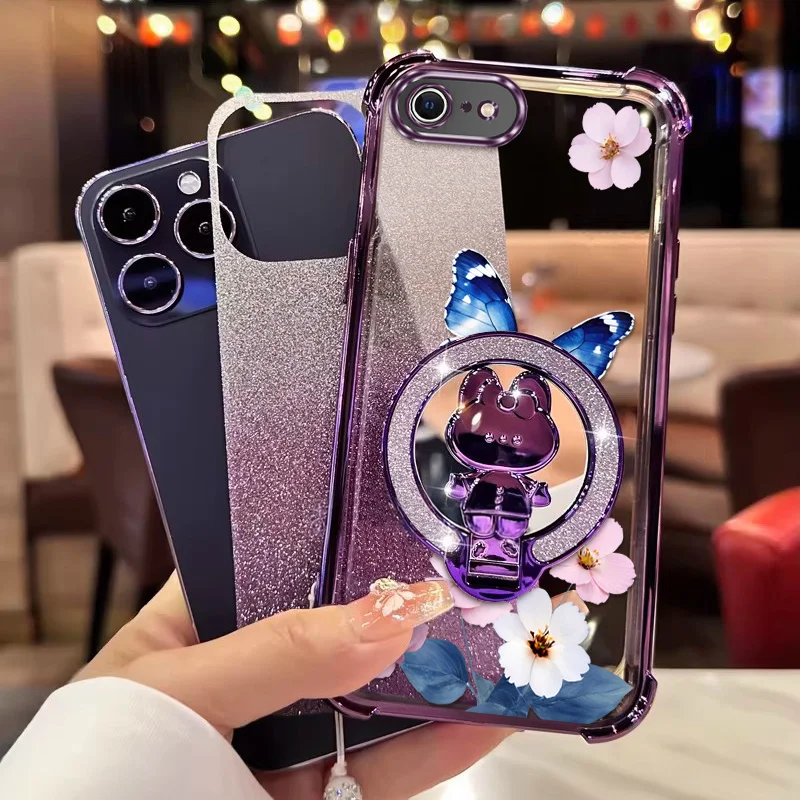 Deeply Spread Wings Bracket Lanyard Phone Case Cover - Stylish Couple Design