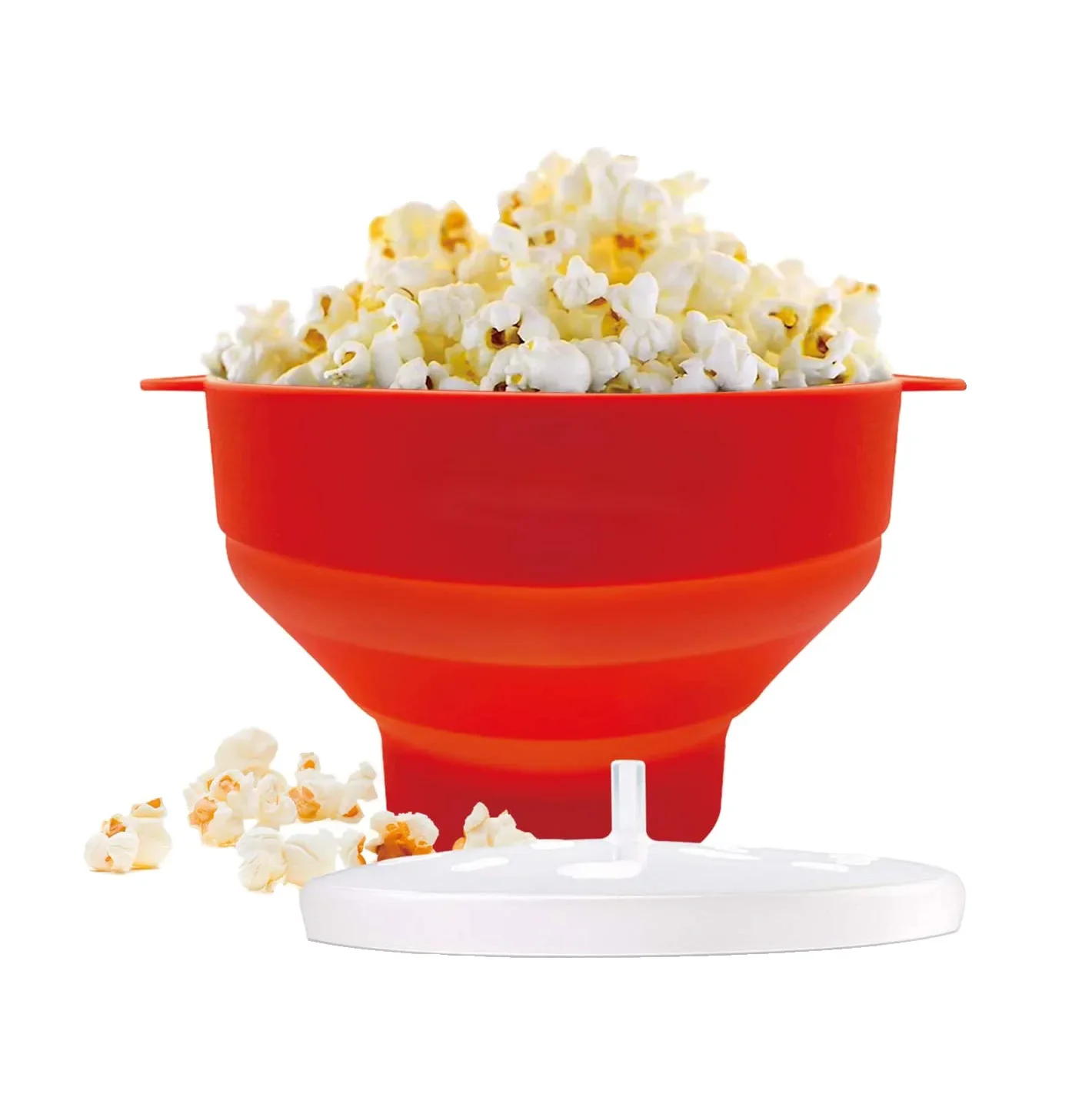 KitchenMicrowavePopcornBowlBucketSiliconeDIYRedPopcornMaker