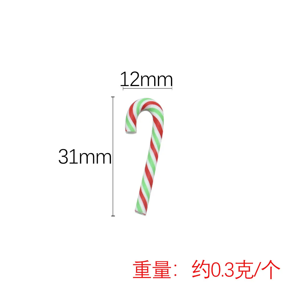 10 stücke Decor Zubehör Simulation Mini Weichen Ton Candy Polym Clay Sprinkle Fee Diy Haus Dekoration Nette Candy Cane Miniatur – Detail 4