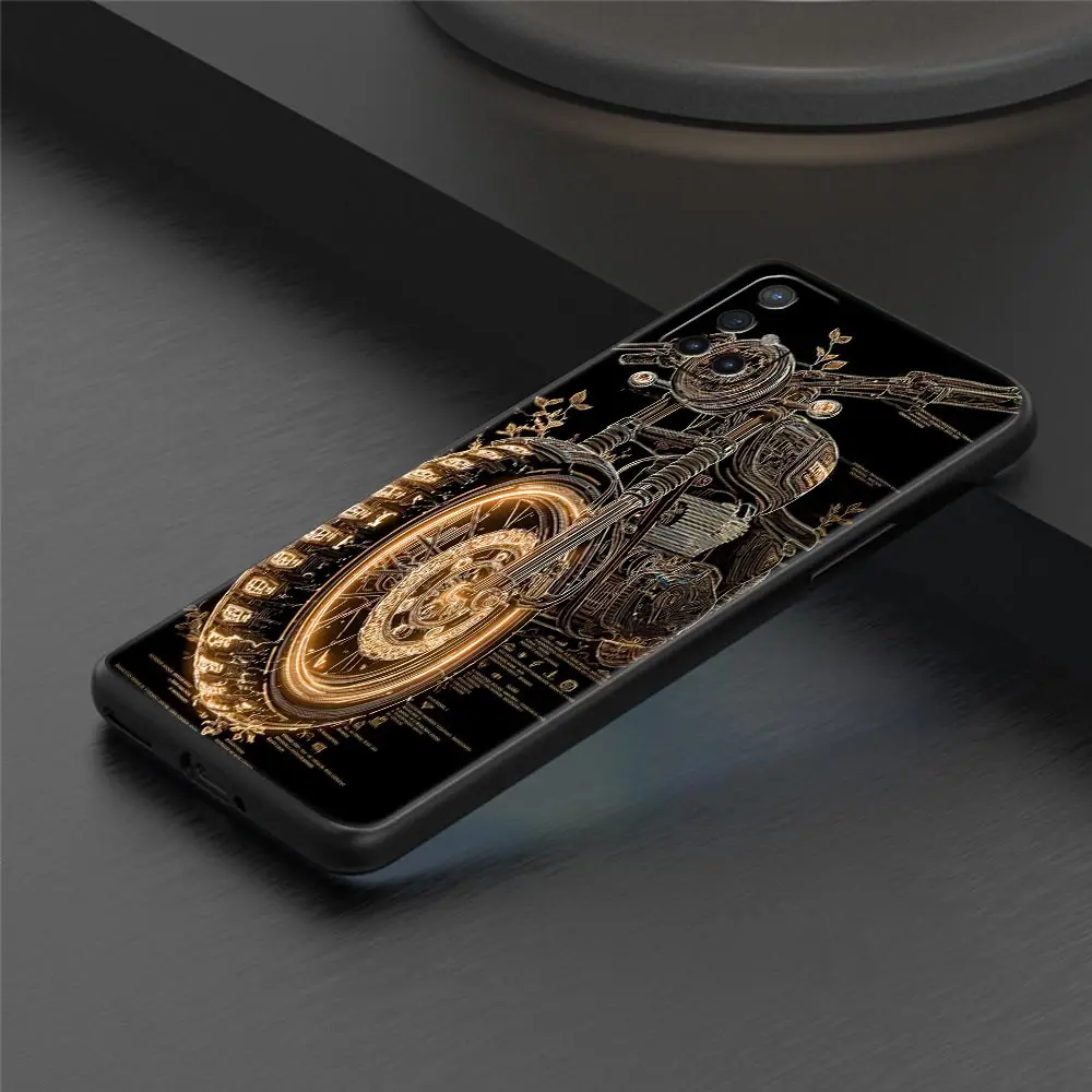 Vintage Motorcycle Painted Soft TPU Phone Case - Colorful Design