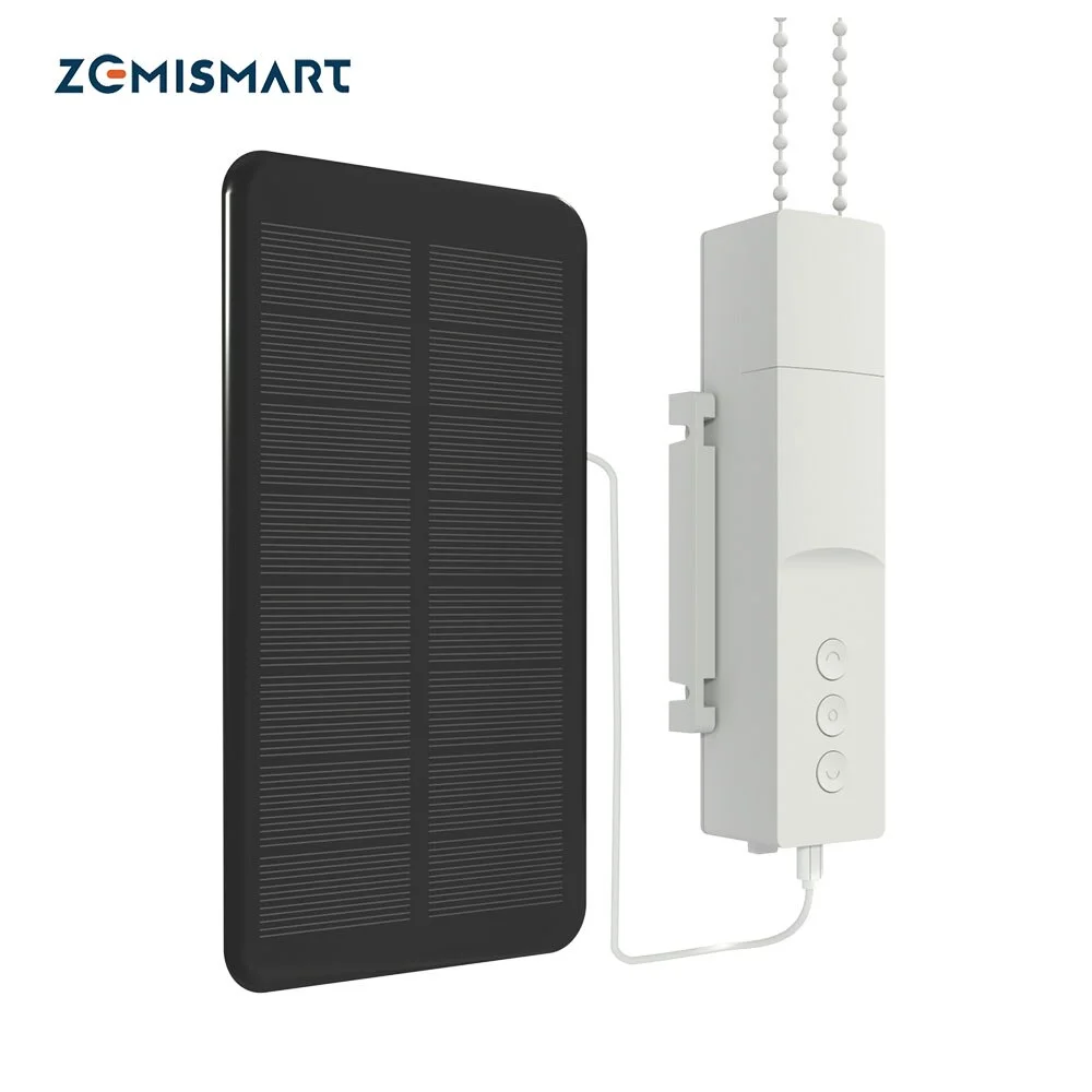 Zemismart ใหม่ Update Zigbee Smart Roller Shade Driver แผงพลังงานแสงอาทิตย์ผ้าม่านมอเตอร์แบตเตอรี่ทํางานร่วมกับ Tuya Alexa Google Home Yandex 1
