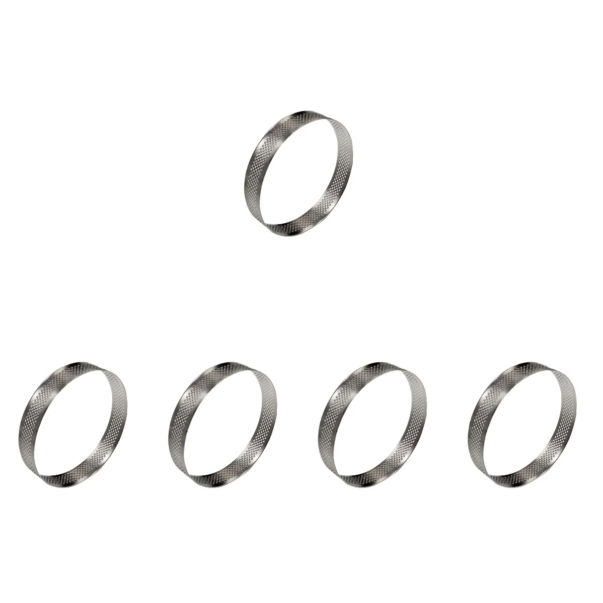 

5pcs Stainless Steel Ring Mold Perforated Muffin Cake Mousse Ring Round Dessert Ring Pastry Ring Cookie Pie Mould DIY Tools for