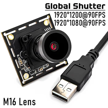 1080P90FPS Global Shutter USB Camera Module with M16 Lens, Plug Play High Speed Video Webcam for Machine Vision & Live Streaming 1