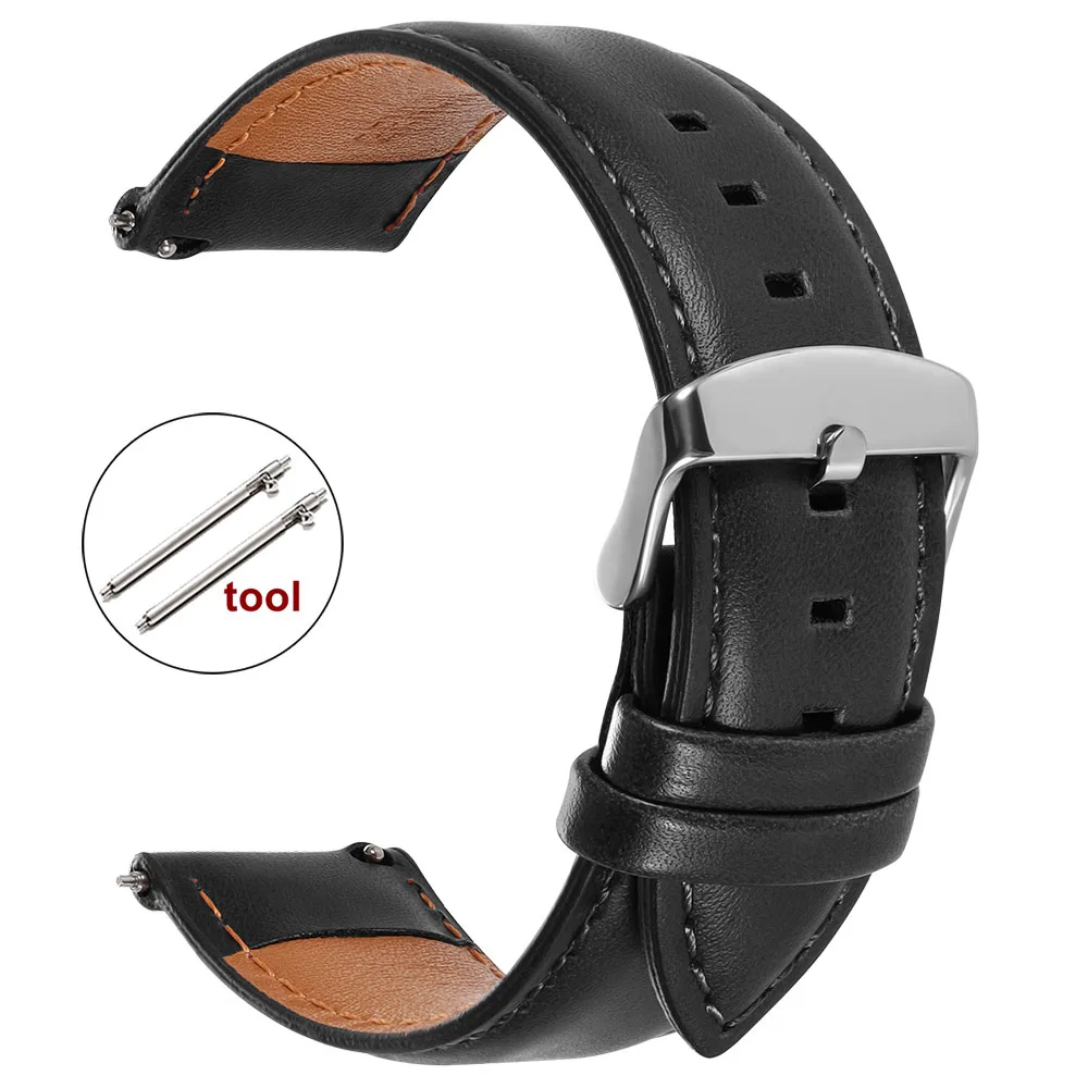 Premium Calfskin Leather Watch Band | Business Style Soft Wristwatch Strap