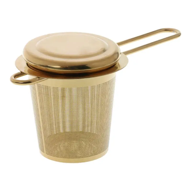 Reusable Mesh Tea Infuser Stainless Steel Strainer Loose Leaf Teapot Spice Filter with Lid Cups Kitchen Accessories tea infuser tea strainer tea filter