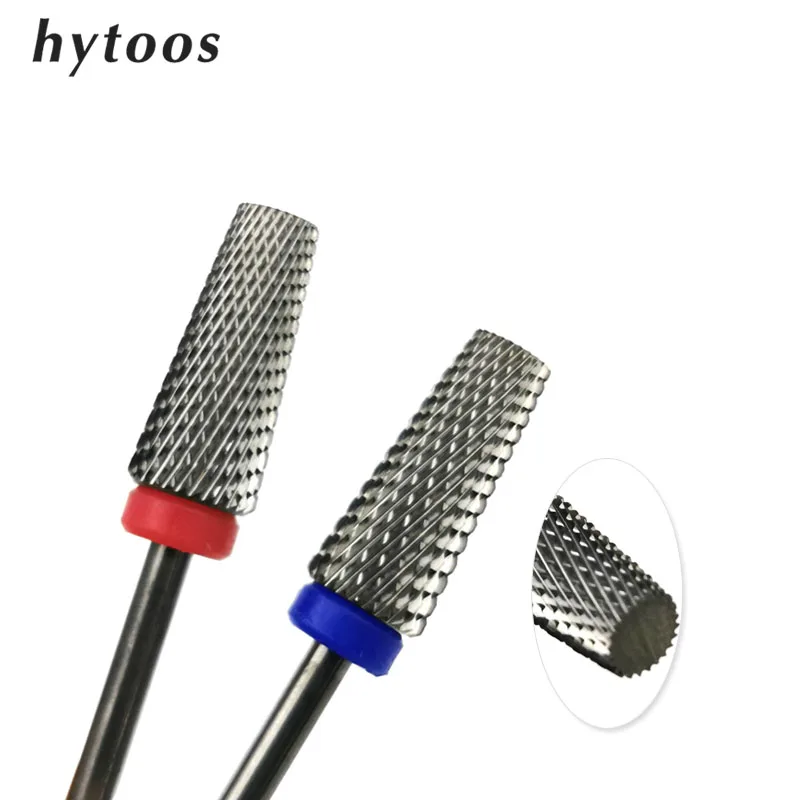 HYTOOS Flat Tapered Cross Teeth Bit 3/32 Carbide Nail Drill Bits Remove Gel Manicure Cutter Electric Drills Nails Accessorie nail drill bit,electric nail drill bit,manicure drill bit