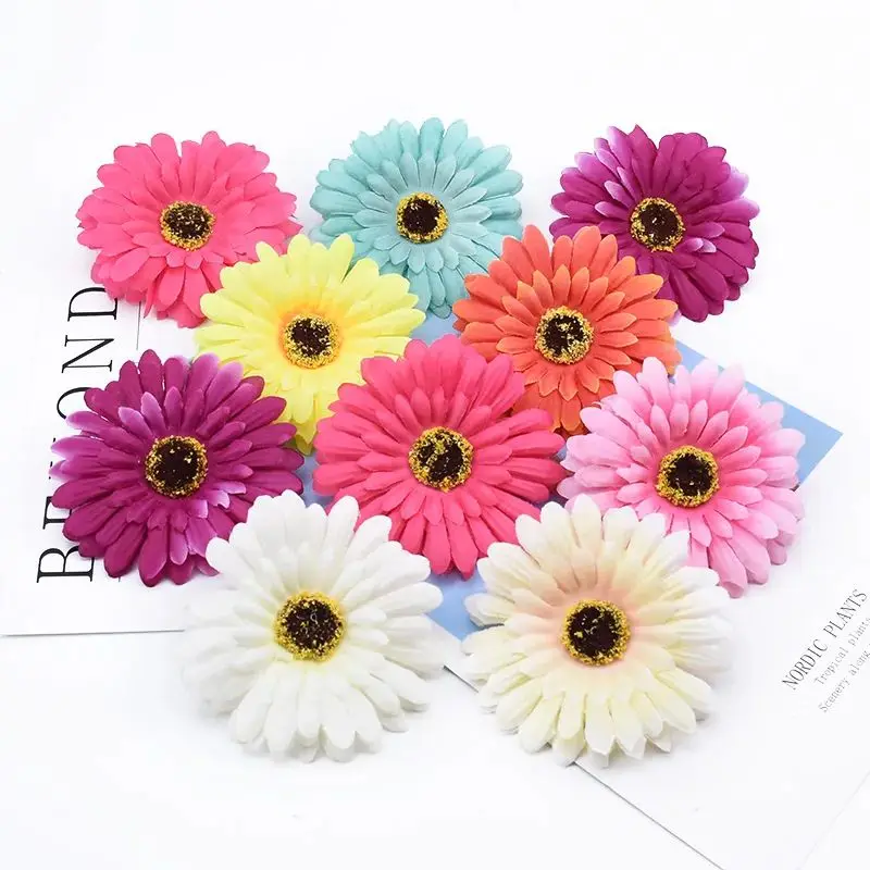 10/50 Stück gefälschte Gerbera Scrapbooking Weihnachtsdekorationen für Wohnaccessoires Hochzeit dekorative Blumen Wand künstliche DIY