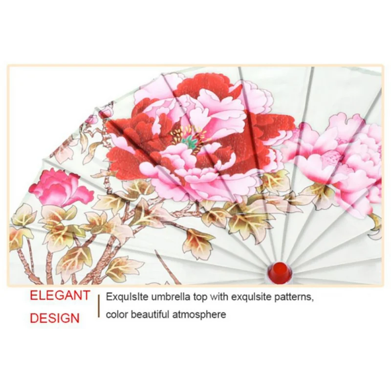 1PC Cheongsam Performance Dance Umbrella Silk Cloth Umbrella Wood Chinese Parasols Photography Props Asian Theme Decoration