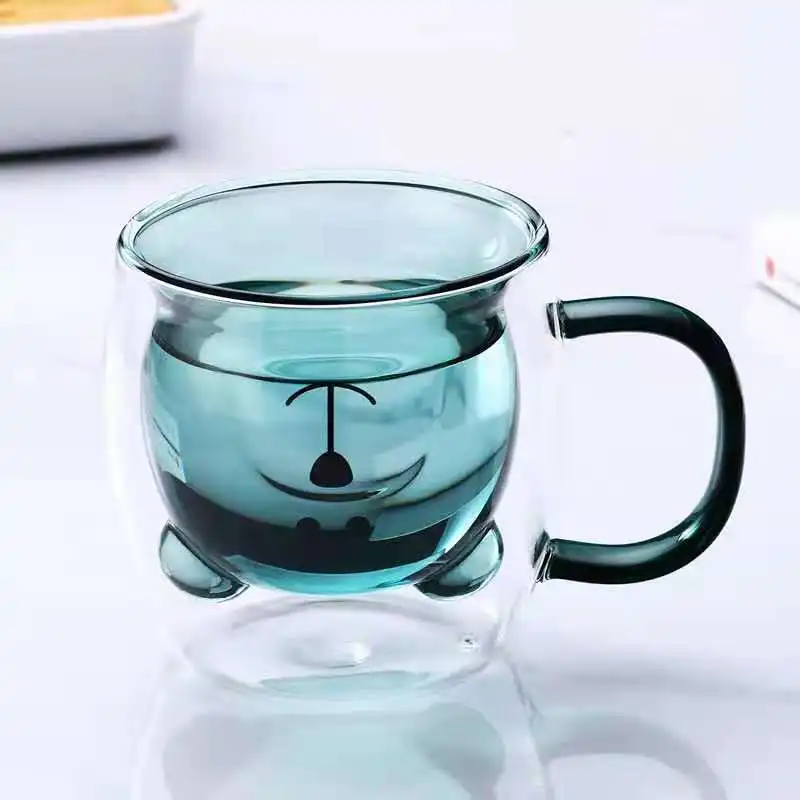 Patelai 3-Piece Bear Double Wall Insulated Glass Mugs - 250ml Capacity, Cute Espresso Cups, Gift Set - View #8