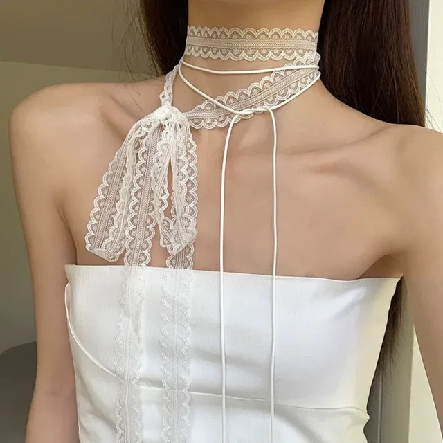 Collier ras du cou pour femmes, Sexy, noir et blanc, pendentif avec nœud papillon, chaîne de clavicule courte, gothique, bijoux esthétiques 1