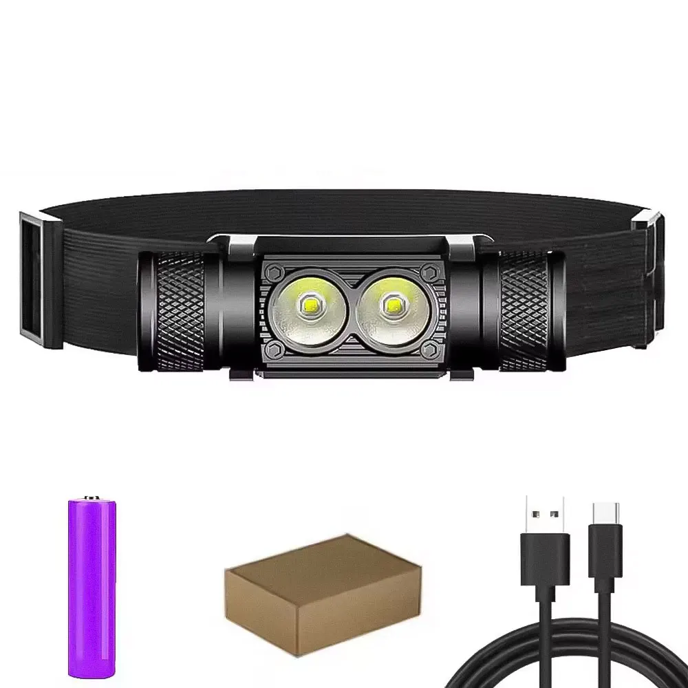 Newest Type-C USB led headlamp Fishing 18650 headlight Torch Hunting thumbnail 2