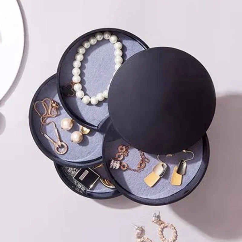 Jewelry Organizer For Big And Small Jewelry 4-Tier Rotatable Modern Style Holder Home Decoration