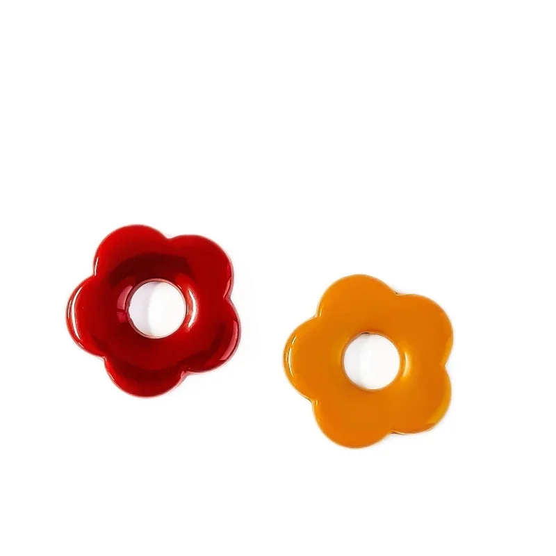 Acrylic Resin Plastic Plum Flower Beads Pendant Bracelet Earring Accessories Supplies for Jewelry Making Diy Handmade 10pcs